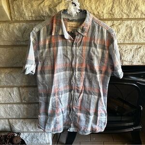 Weatherproof men’s short sleeve plaid button down shirt small